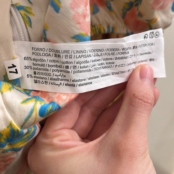 Zara Puff Sleeve Floral Printed Bustier Blouse - Picture 12 of 13